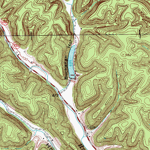 Topographic Map of Jennings Creek Watershed Dam Number Thirteen, TN