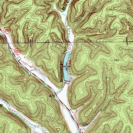 Topographic Map of Lake Number Thirteen, TN