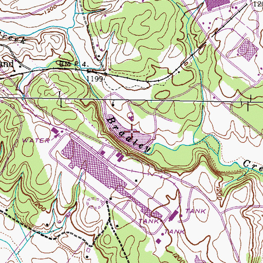 Topographic Map of Greenland Park Lake, TN