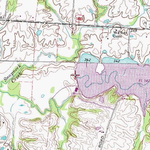 Topographic Map of Reelfoot Indian Creek Dam Number Ten, TN