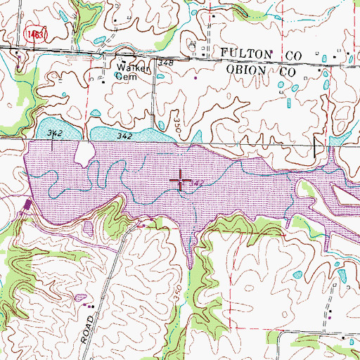 Topographic Map of Reelfoot Indian Creek Number Ten Lake, TN