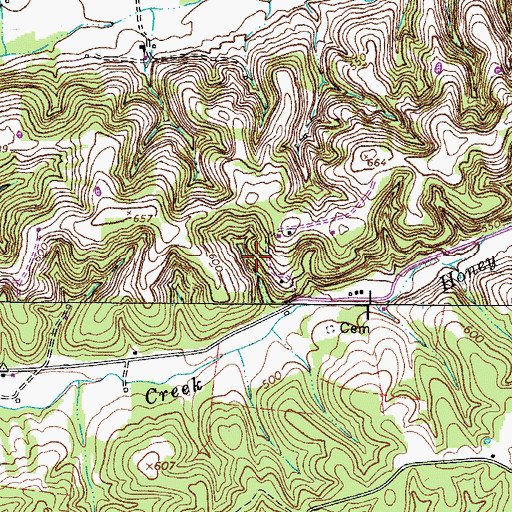 Topographic Map of Pool Four Dam, TN