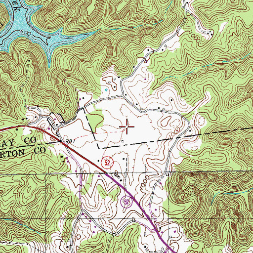 Topographic Map of Standing Stone Lake, TN