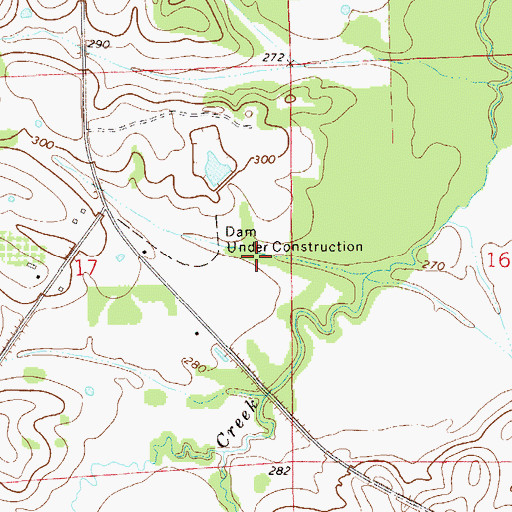 Topographic Map of Mitchell Lake Dam, AL