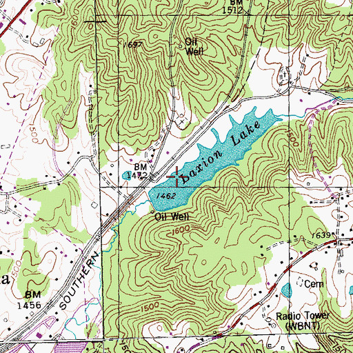 Topographic Map of Laxton Lake Dam, TN