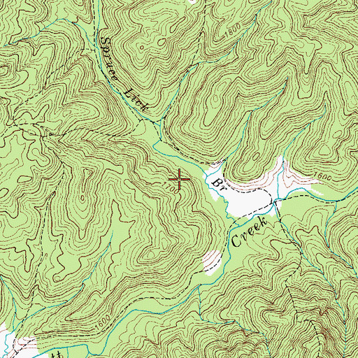 Topographic Map of Spruce Lick Fresh Water Dam, TN