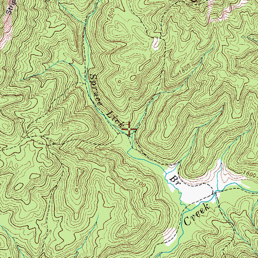 Topographic Map of Spruce Lick Slurry Refuse Dam, TN
