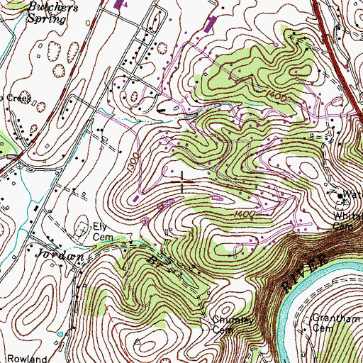 Topographic Map of Arthur Dam, TN