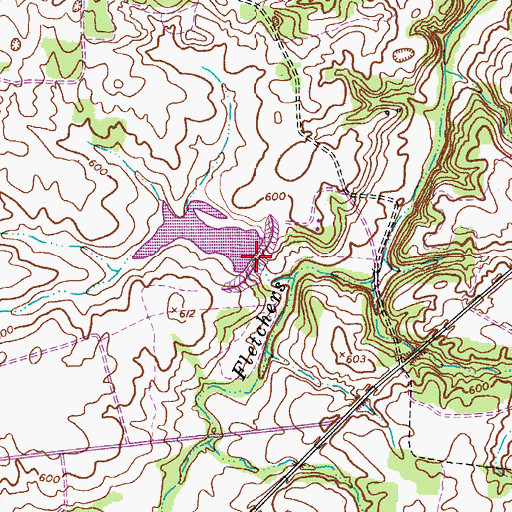 Topographic Map of Lake Site Number Three Dam, TN