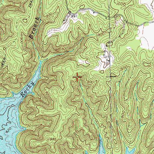 Topographic Map of Akers Lake Dam, TN