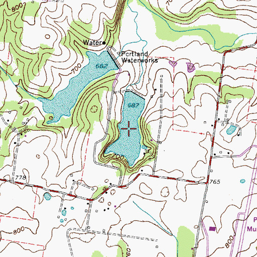 Topographic Map of Sumner Sportsman Club Lake, TN