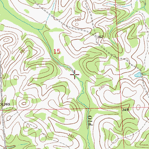 Topographic Map of Old Town Creek Watershed Lake Number Thirty-two, AL