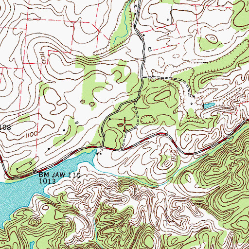Topographic Map of Baneberry, TN