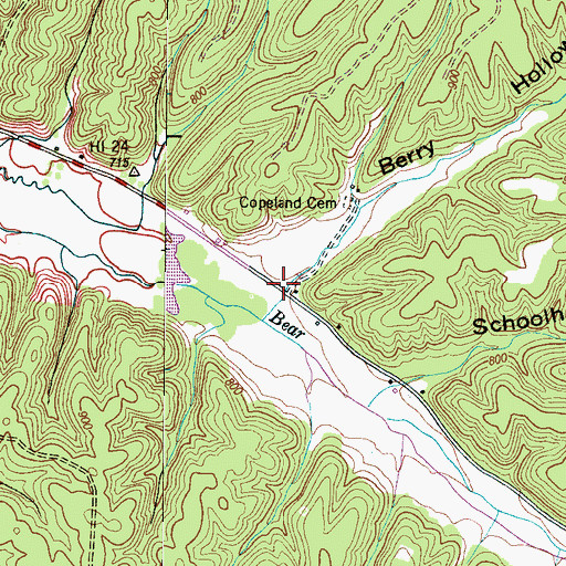 Topographic Map of Bear Creek School (historical), TN