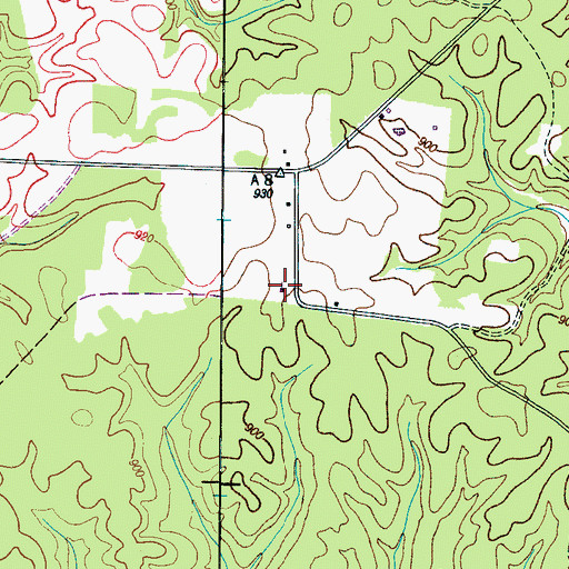 Topographic Map of Bevis School (historical), TN
