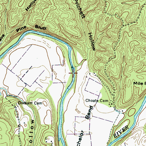 Topographic Map of Carey Ford, TN