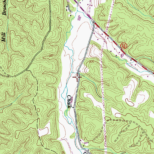 Topographic Map of Chalk Creek School (historical), TN