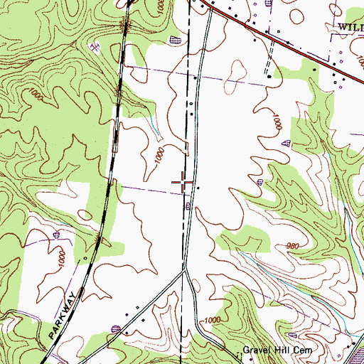 Topographic Map of County Line Church (historical), TN
