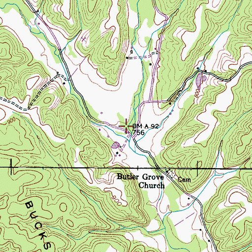 Topographic Map of Daniel School (historical), TN