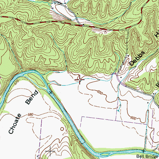 Topographic Map of Defoe Camp (historical), TN