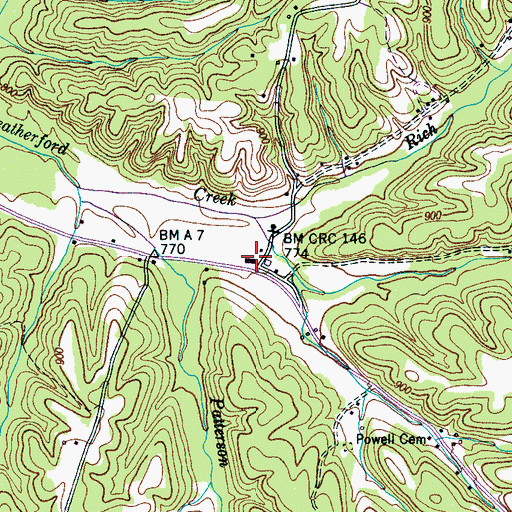 Topographic Map of Dodds Mill (historical), TN