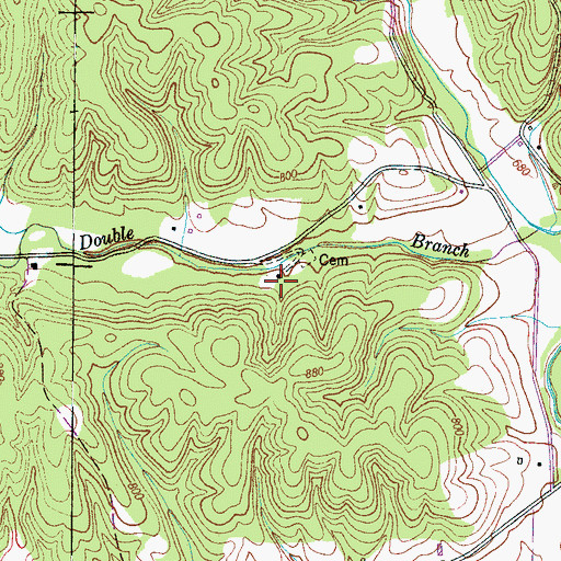 Topographic Map of Double Branch School (historical), TN