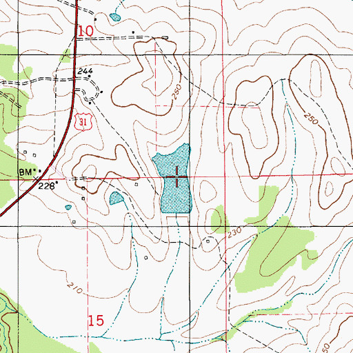Topographic Map of Lassiter Lake, AL