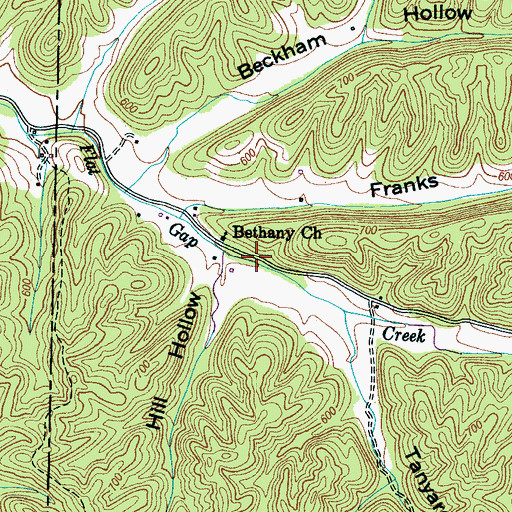 Topographic Map of Flat Gap School (historical), TN