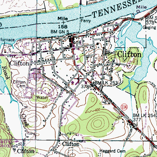 Topographic Map of Frank Hughes School, TN