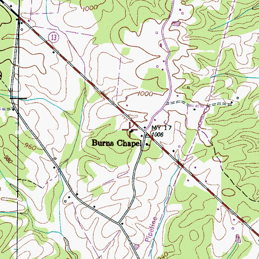 Topographic Map of Friendship School (historical), TN