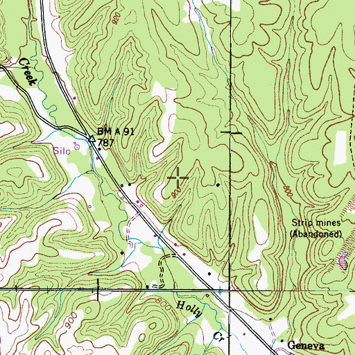 Topographic Map of Hollis Prospect, TN