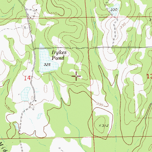 Topographic Map of Dykes Pond Dam, AL