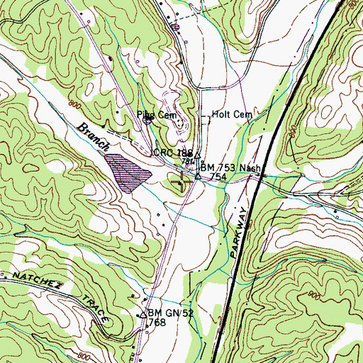 Topographic Map of Holt School (historical), TN