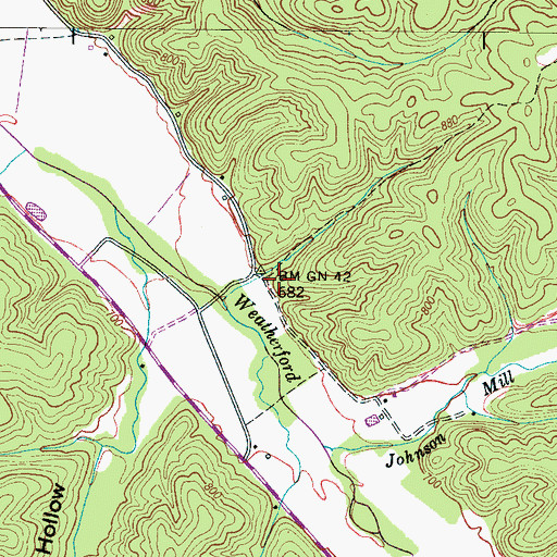 Topographic Map of Johnson School (historical), TN