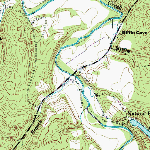 Topographic Map of Kelly Ford, TN