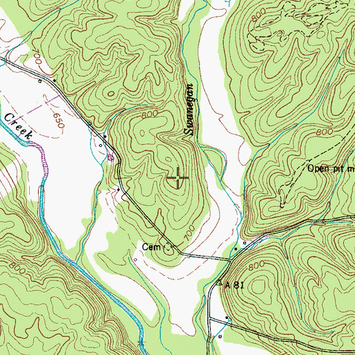 Topographic Map of Littrell-White Prospect, TN
