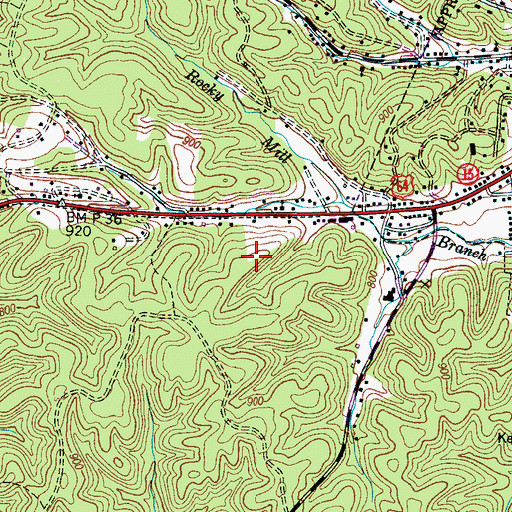 Topographic Map of Longview Subdivision, TN