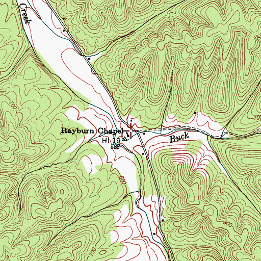 Topographic Map of Rayburn School (historical), TN