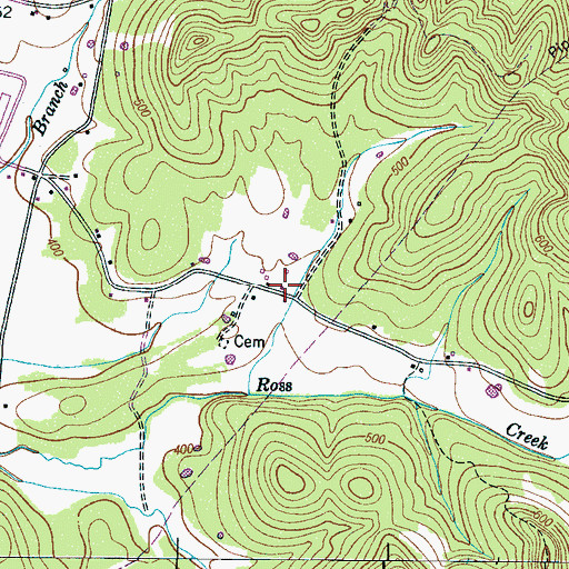 Topographic Map of Rocky Point School (historical), TN