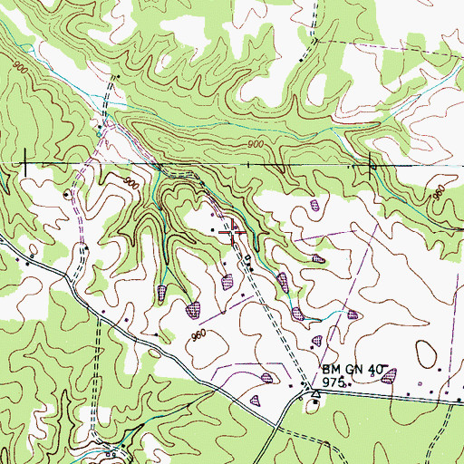 Topographic Map of Rose Gin (historical), TN