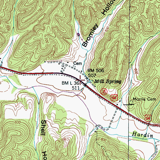 Topographic Map of Sorby (historical), TN