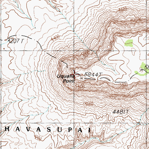 Topographic Map of Uqualla Point, AZ