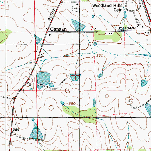 Topographic Map of Faulkner Lake, AL
