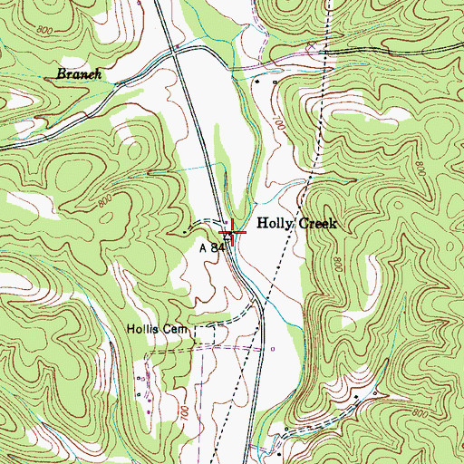 Topographic Map of Upper Holly Creek Church, TN