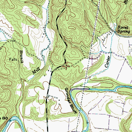 Topographic Map of Walker School (historical), TN