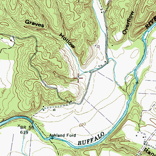 Topographic Map of Water Hollow, TN