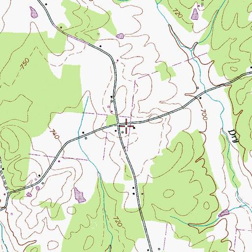 Topographic Map of Whitten School (historical), TN