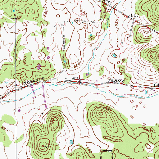 Topographic Map of Partlow Branch, TN