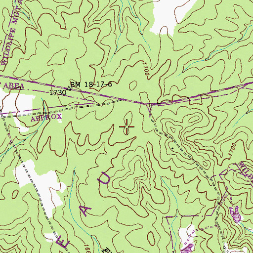 Topographic Map of Alpine Acres, TN