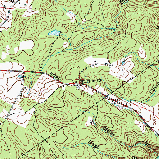 Topographic Map of Big Sandy School (historical), TN